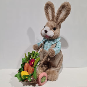 Boy Rabbit With Wheel Barrow