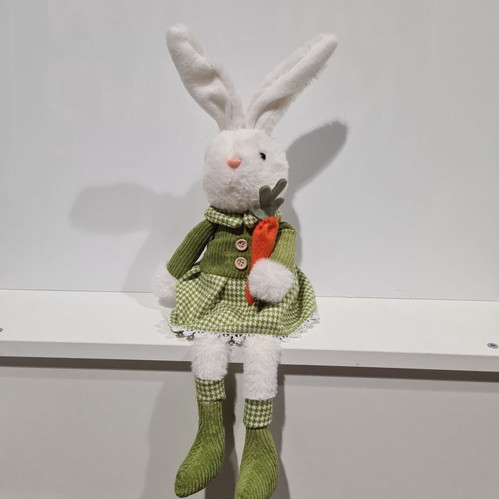 Green Shelf Sitter Rabbit