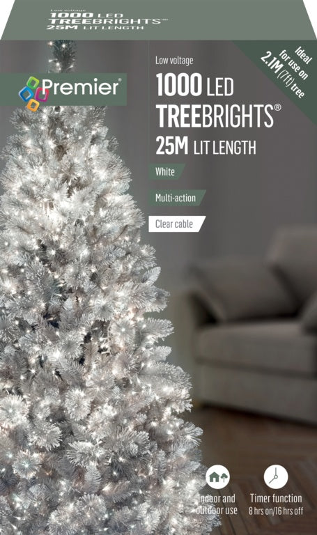 1000 Multi Action LED TreeBrights White-Clear Cable