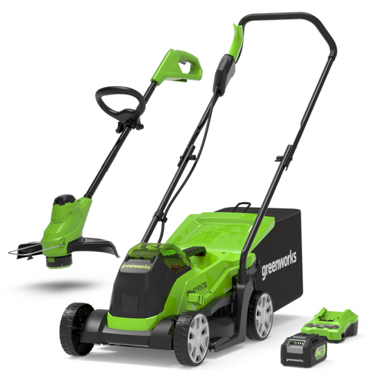 Greenworks Lawnmower and Trimmer Set