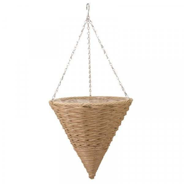 14 Mocha Faux Rattan Cone