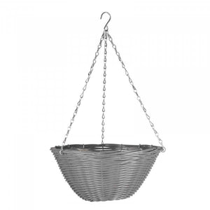 14 Slate Faux Rattan Basket