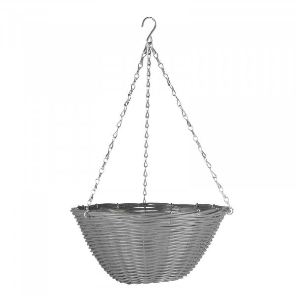 14 Slate Faux Rattan Basket