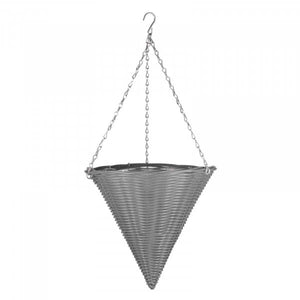 14 Slate Faux Rattan Cone