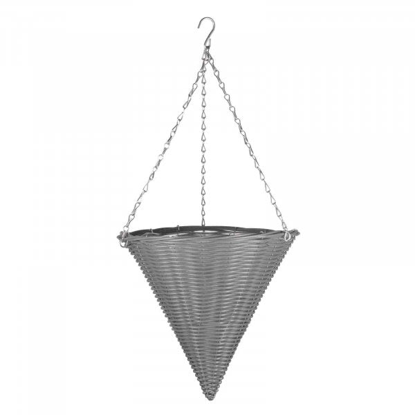 14 Slate Faux Rattan Cone