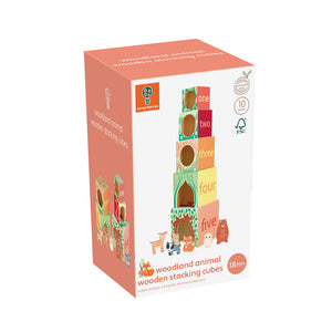 Woodland Animal Wooden Stacking Cubes (FSC®)