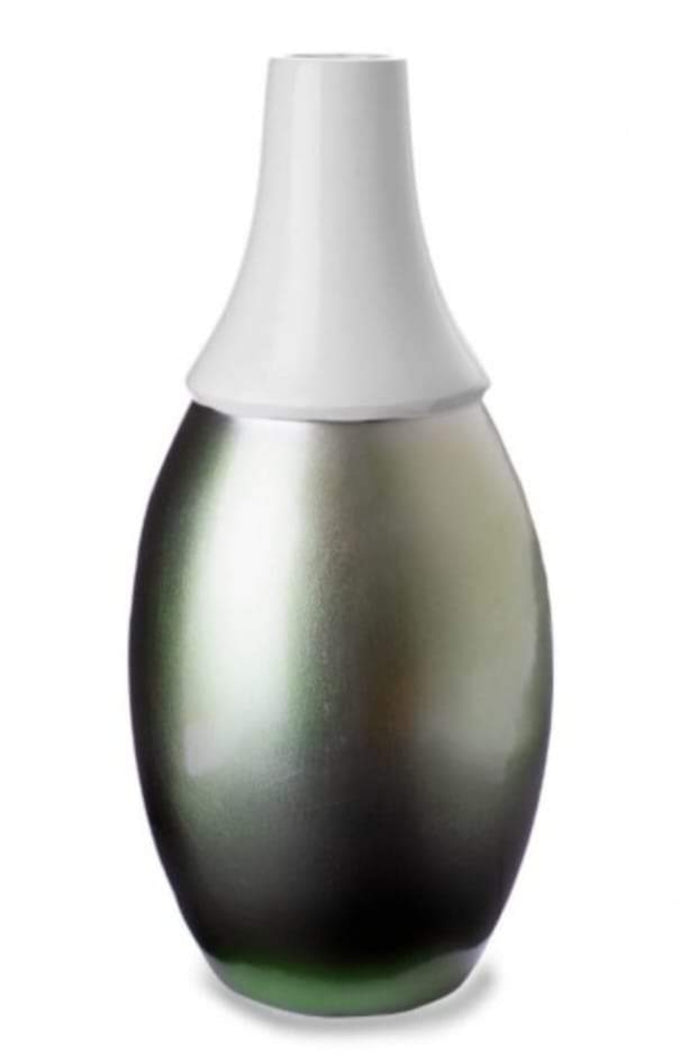 Silver & White Bottle Vase