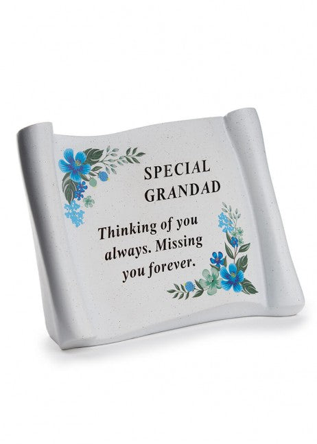 Grandad Floral Memorial Scroll