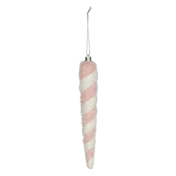 Icicle hanging decoration - Pink/White