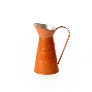 HARVEST HOME EMBOSSED METAL PUMPKIN JUG