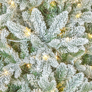 2.1m (7ft) Pre-Lit Flocked Kenilworth Spruce