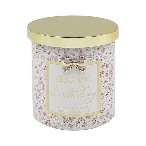 Hearts Design Candle Happy Birthday