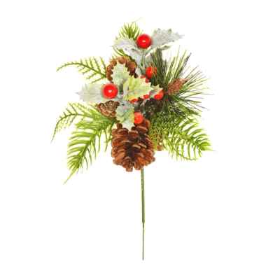 20cm Holly Berry Pine Pick