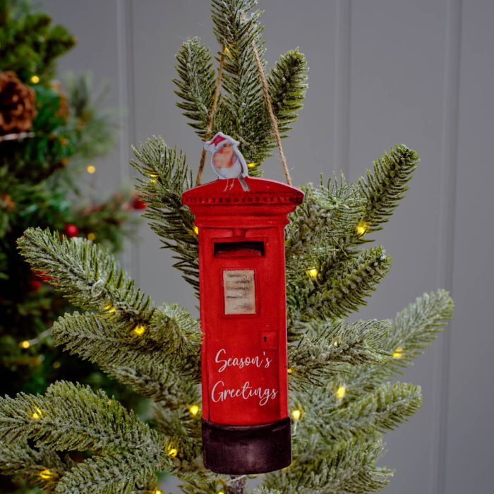 CHRISTMAS ROBIN POSTBOX HANGER SEASONS GREETINGS