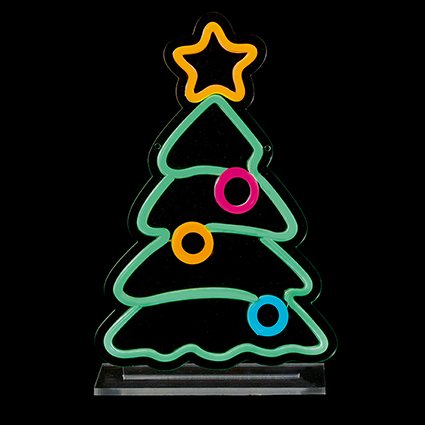 25cm Christmas Tree Table Top Lit Neon Sign