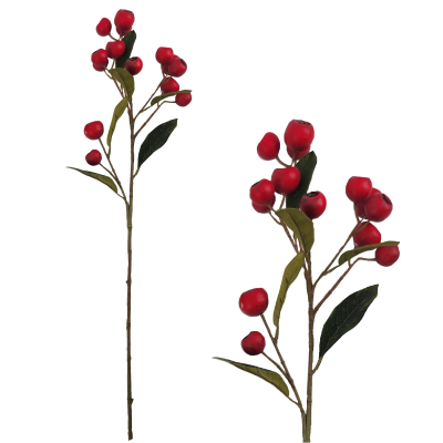 63cm Red Rosehip Spray