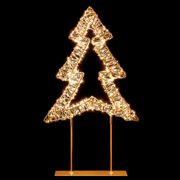 45cm Rose Gold Table Top Tree Warm White LEDs
