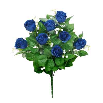 DARK BLUE ROSEBUD & GYPSOPHILA BOUQUET