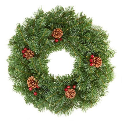 50cm Wreath Berry and Cone