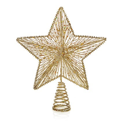 30cm Gold Glitter Star Tree Topper