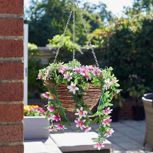 Artificial Star Gazing Lily Hanging Basket