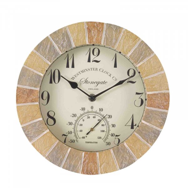 Stonegate Wall Clock and Thermometer