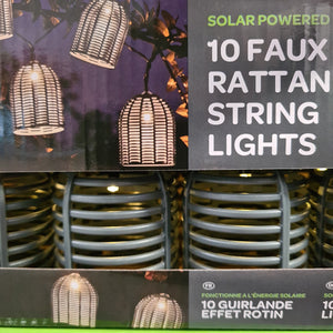 Faux Rattan Solar String Lights