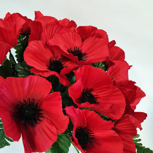 Artificial Poppy Grave Pot