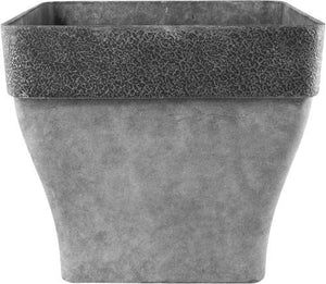 Diablo Grey Square Plastic Pot Planter