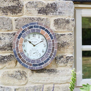 Stonegate Wall Clock and Thermometer 14"