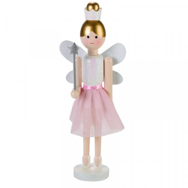Wooden Pink Fairy Standing Decoration