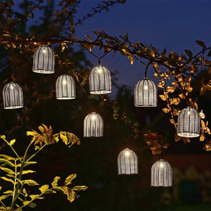 Faux Rattan Solar String Lights