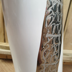 Glazed White and Silver Ceramic vase