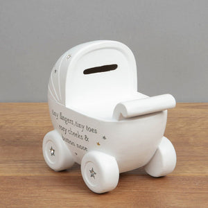Tiny Fingers Tiny Toes Pram Money Box