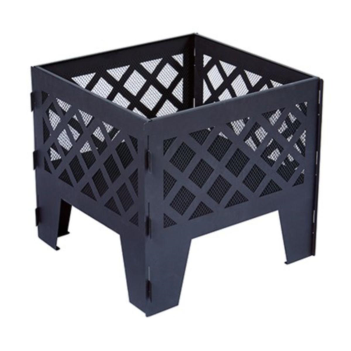 Black Metal Square Fire Pit